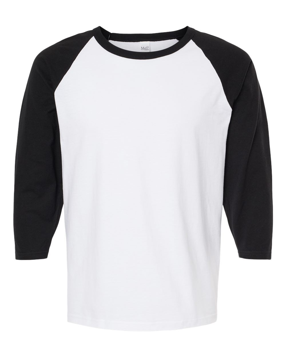 M&O Raglan Three-Quarter Sleeve Baseball T-Shirt - 5540 White- Black