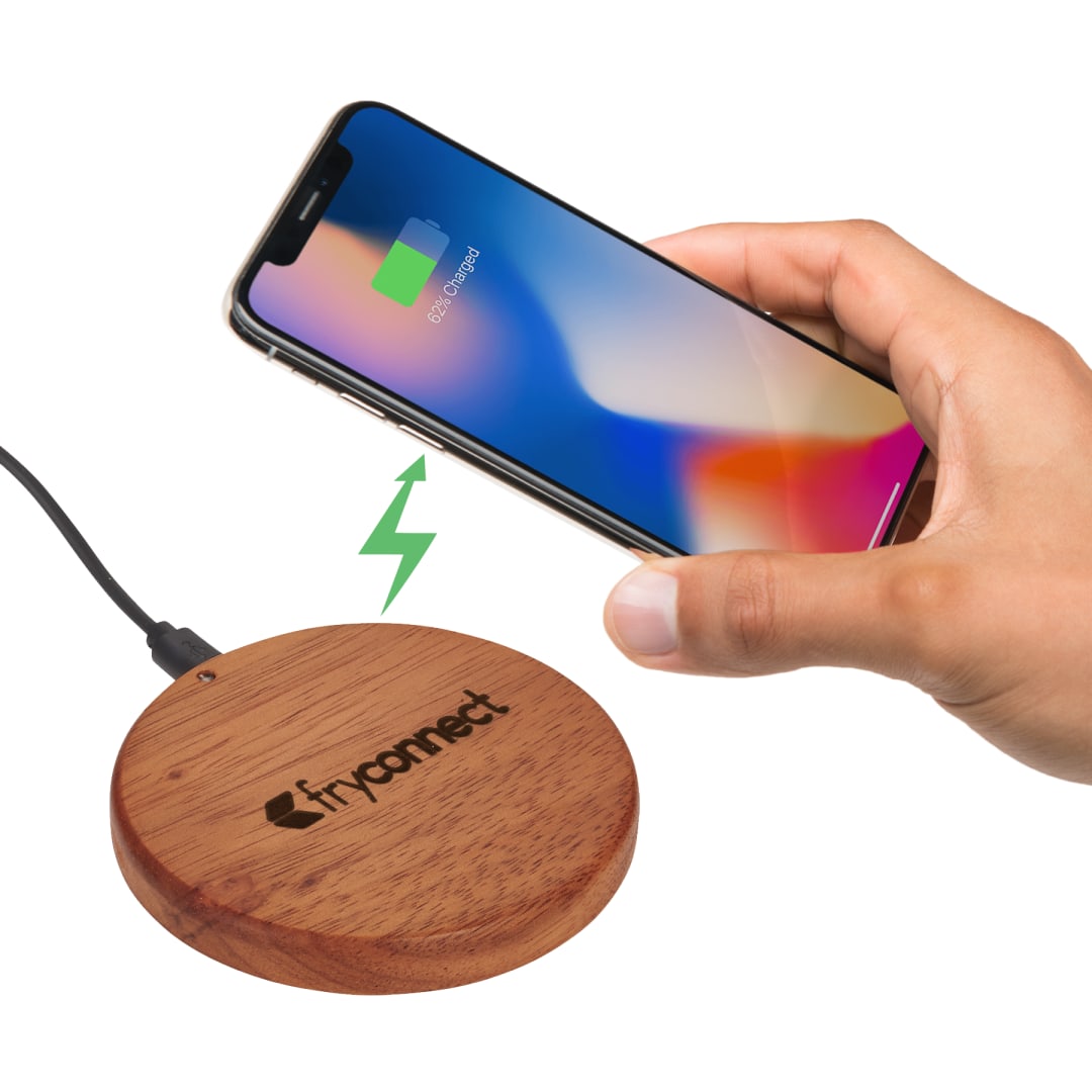FSC&#174; 100% Wood Wireless Charging Pad - 7141-27 Brown