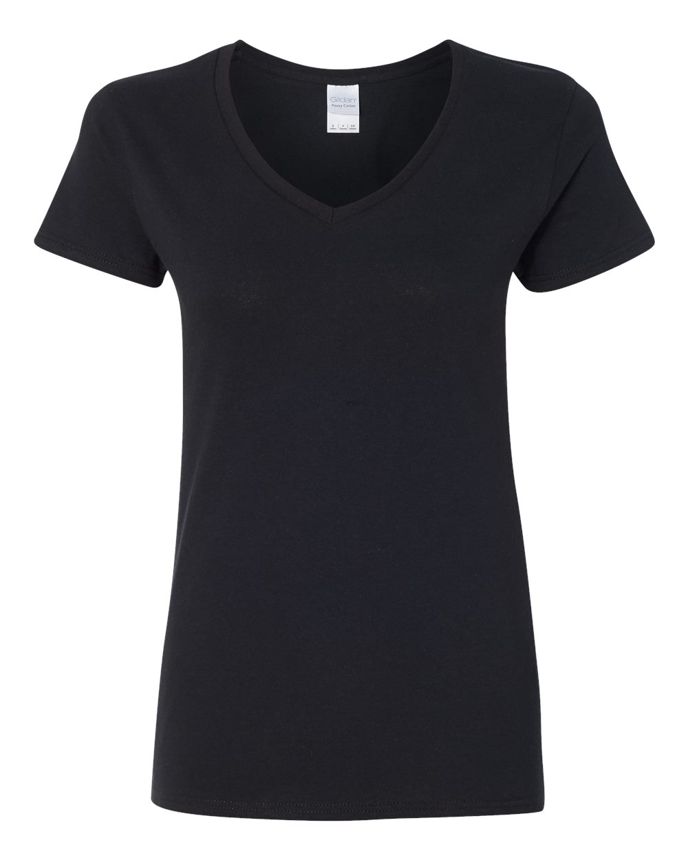 Gildan Women's Heavy Cotton™ V-Neck T-Shirt - 5V00L Black