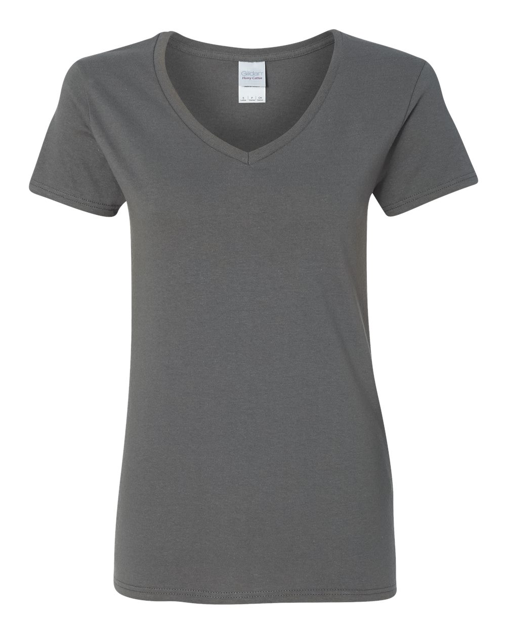 Gildan Women's Heavy Cotton™ V-Neck T-Shirt - 5V00L Charcoal