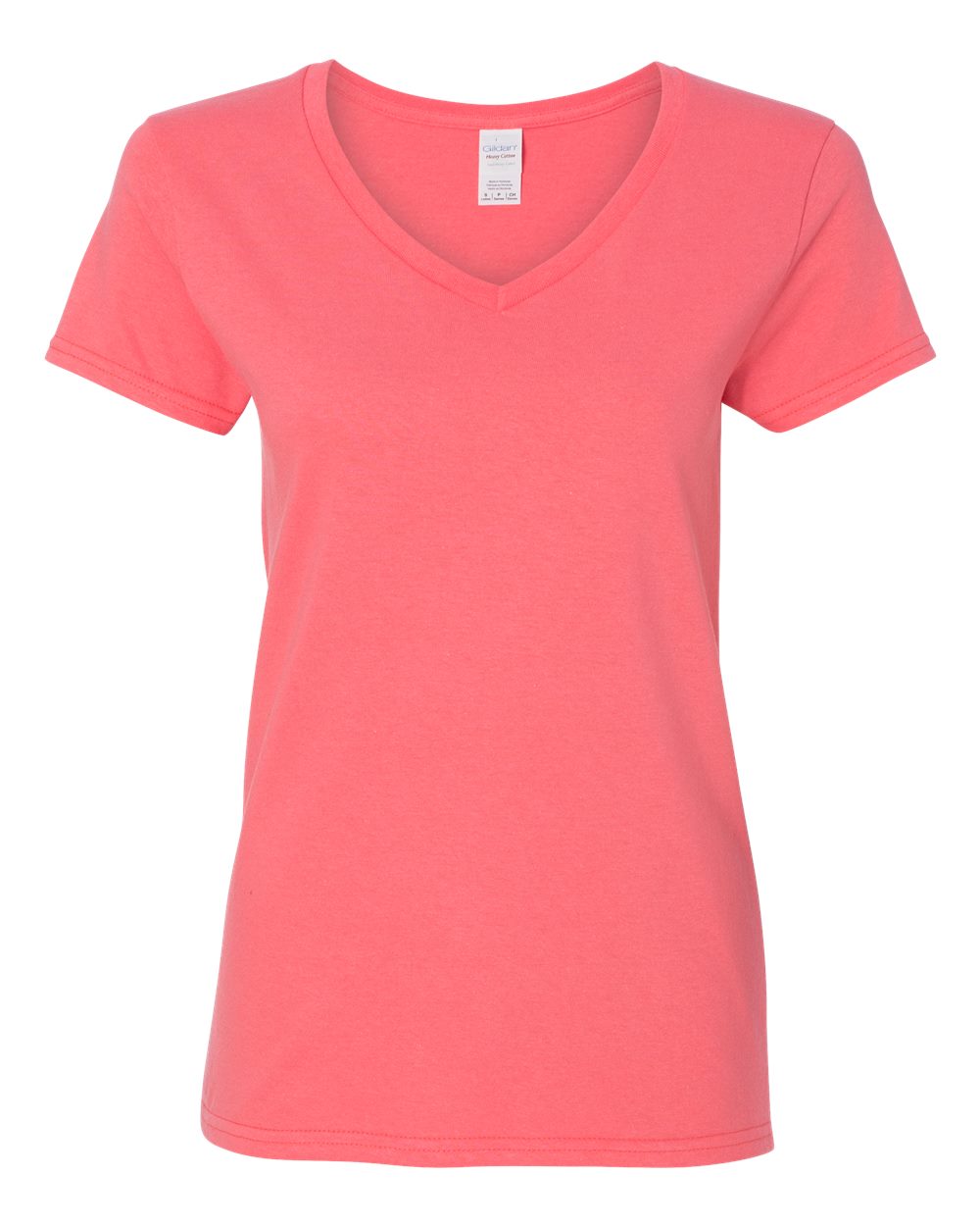 Gildan Women's Heavy Cotton™ V-Neck T-Shirt - 5V00L Coral Silk