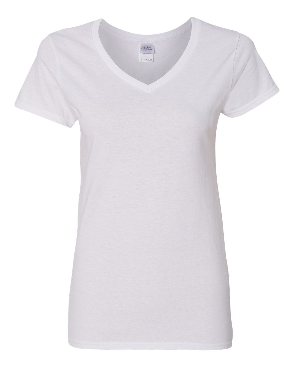 Gildan Women's Heavy Cotton™ V-Neck T-Shirt - 5V00L White