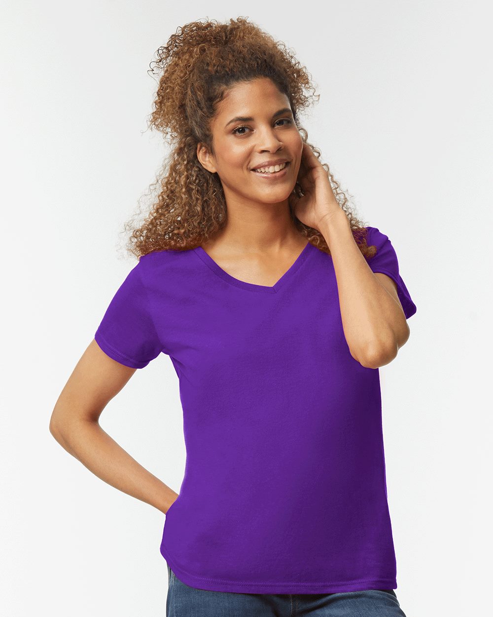 Gildan Women's Heavy Cotton™ V-Neck T-Shirt - 5V00L