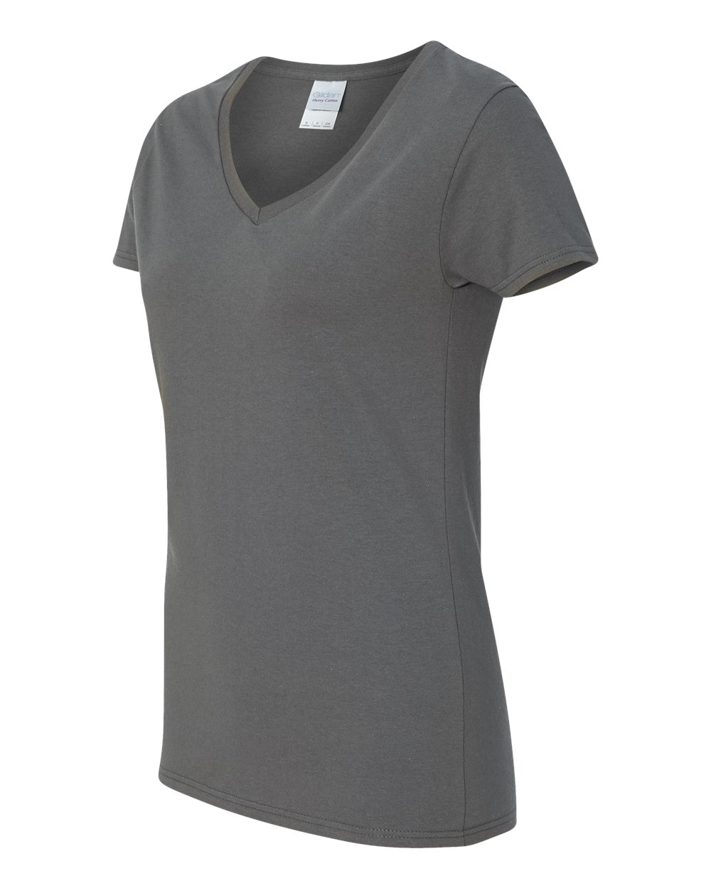 Gildan Women's Heavy Cotton™ V-Neck T-Shirt - 5V00L Charcoal