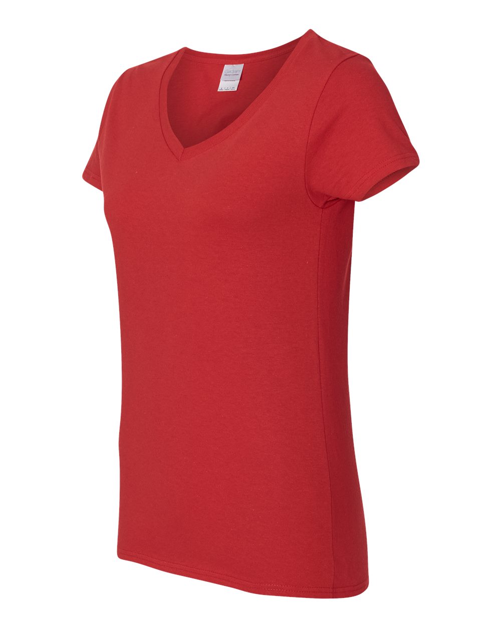 Gildan Women's Heavy Cotton™ V-Neck T-Shirt - 5V00L Red