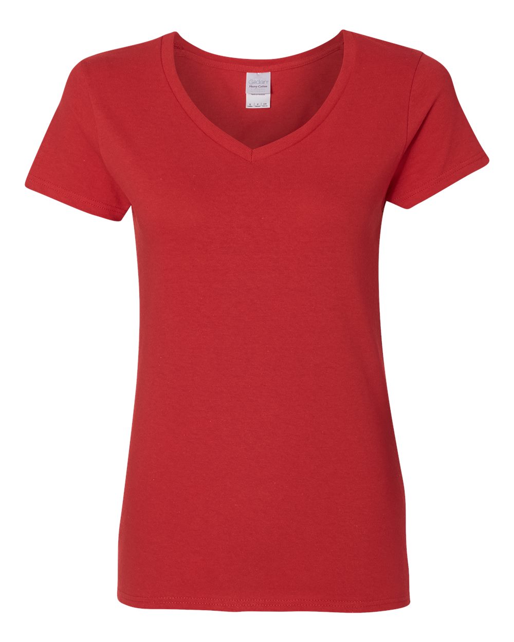 Gildan Women's Heavy Cotton™ V-Neck T-Shirt - 5V00L Red