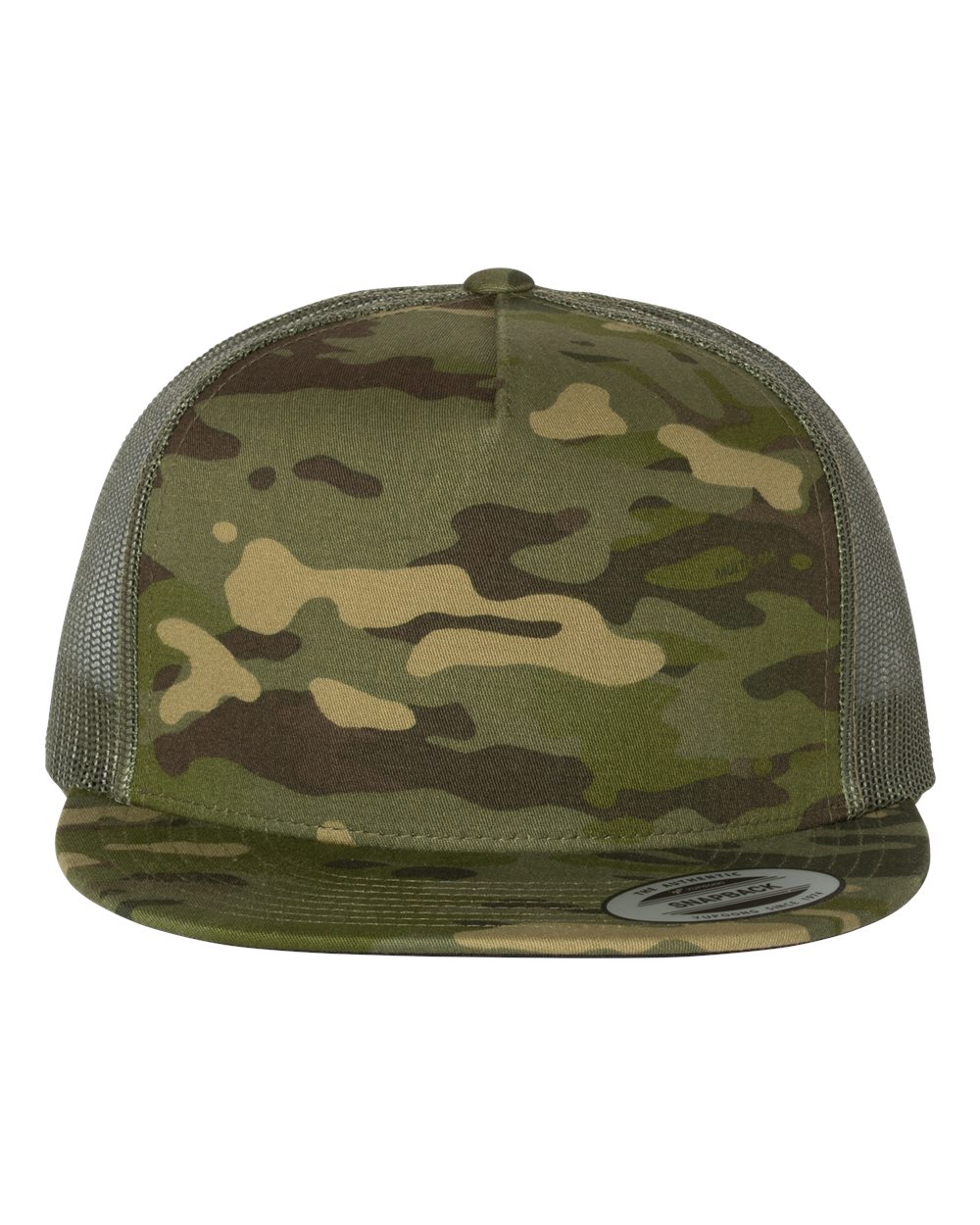 YP Classics Five-Panel Classic Trucker Cap - 6006 Multicam Tropic- Green