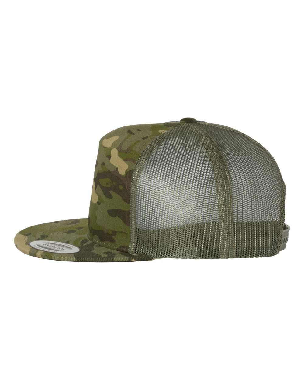 YP Classics Five-Panel Classic Trucker Cap - 6006 Multicam Tropic- Green