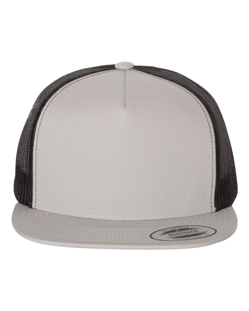 YP Classics Five-Panel Classic Trucker Cap - 6006 Silver- Black