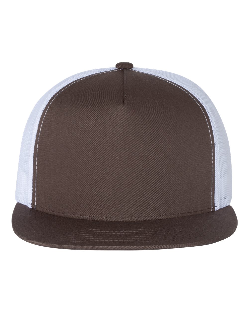 YP Classics Classic Five-Panel Trucker Cap - 6006 Brown- White