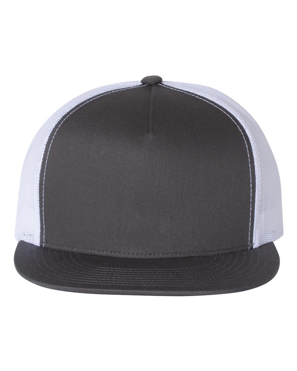 YP Classics Classic Five-Panel Trucker Cap - 6006 Charcoal- White