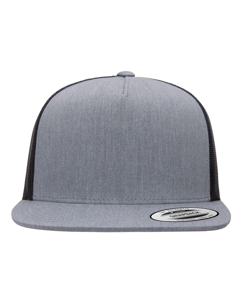 YP Classics Classic Five-Panel Trucker Cap - 6006 Heather- Black