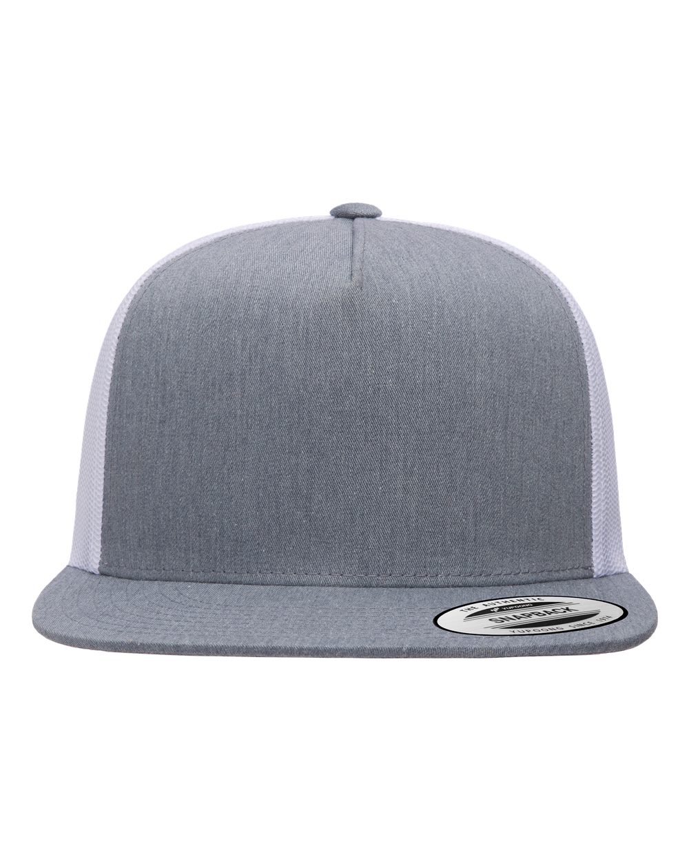 YP Classics Classic Five-Panel Trucker Cap - 6006 Heather- White