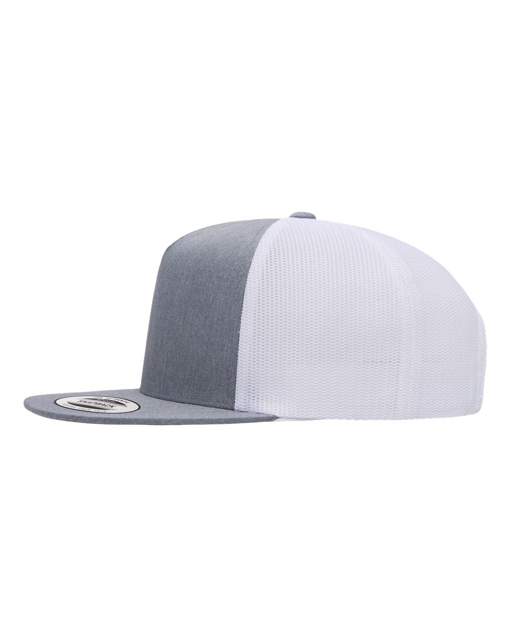 YP Classics Classic Five-Panel Trucker Cap - 6006 Heather- White