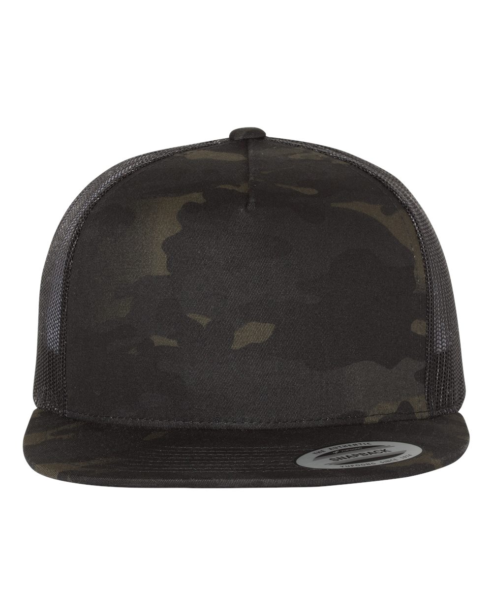 YP Classics Classic Five-Panel Trucker Cap - 6006 Multicam Black- Black