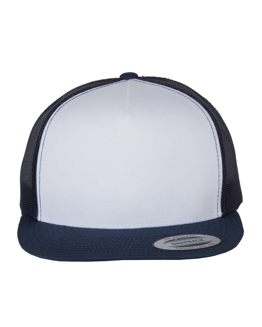YP Classics Classic Five-Panel Trucker Cap - 6006 Navy- White- Navy