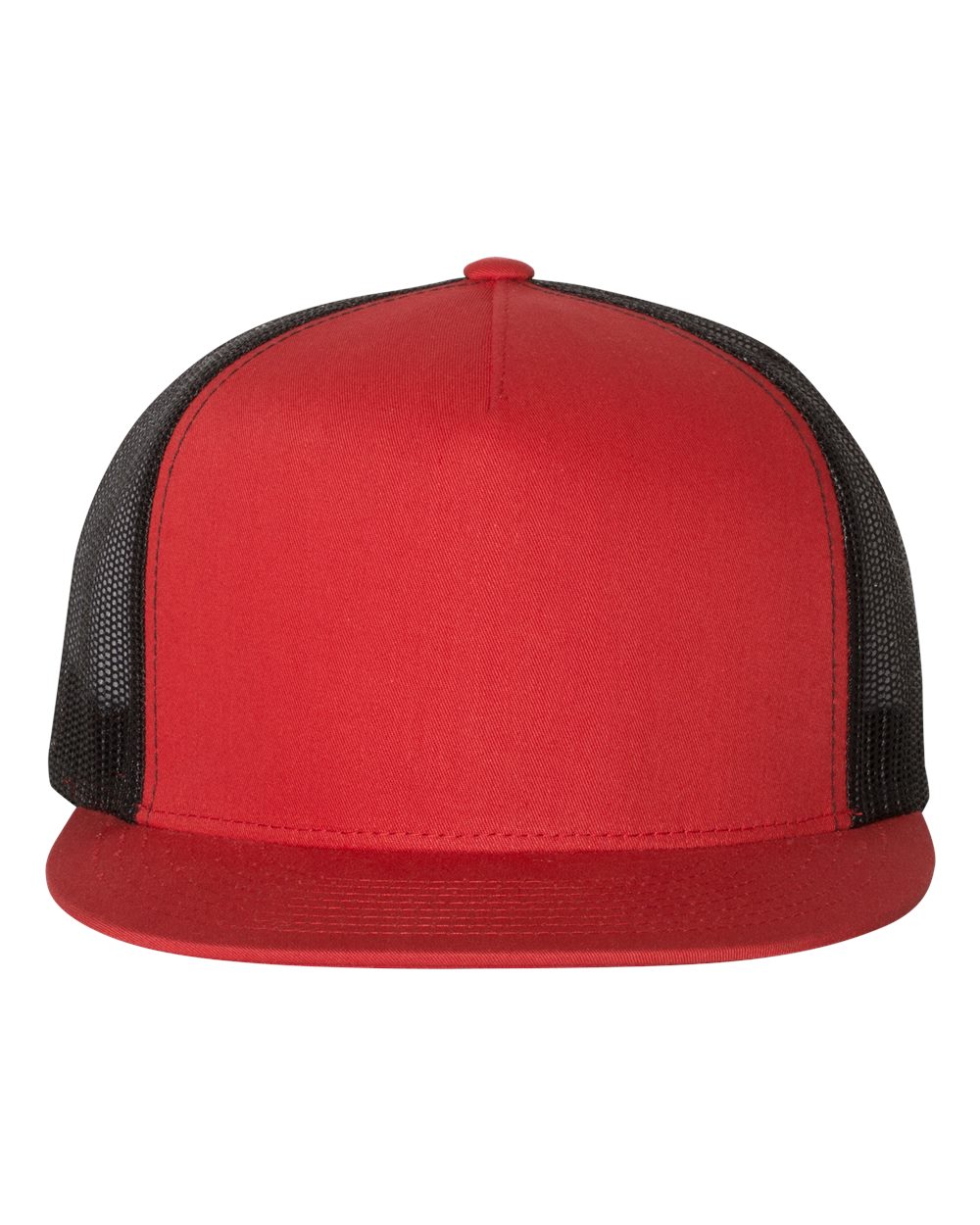 YP Classics Classic Five-Panel Trucker Cap - 6006 Red- Black