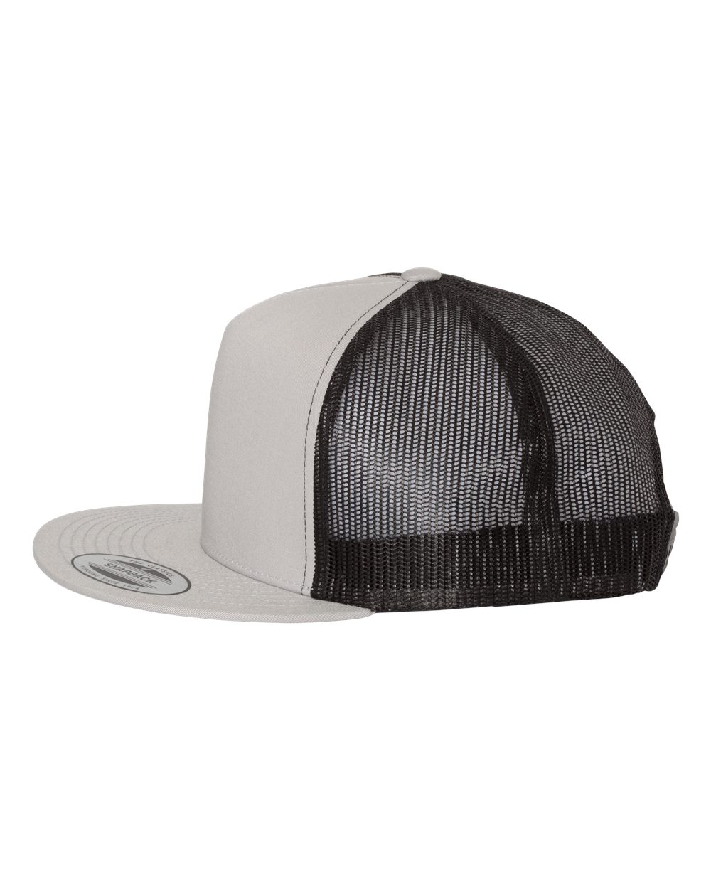 YP Classics Classic Five-Panel Trucker Cap - 6006 Silver- Black