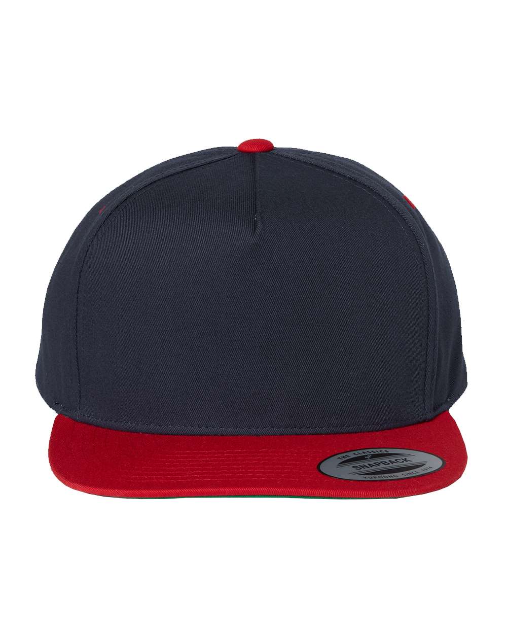 YP Classics Five-Panel Cotton Twill Snapback Cap - 6007 Navy- Red