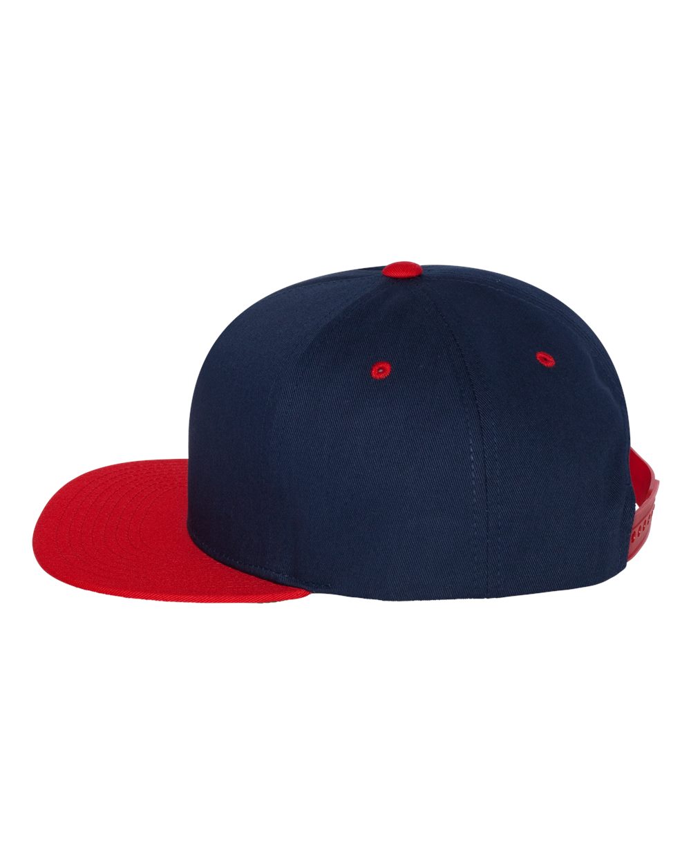YP Classics Five-Panel Cotton Twill Snapback Cap - 6007 Navy- Red