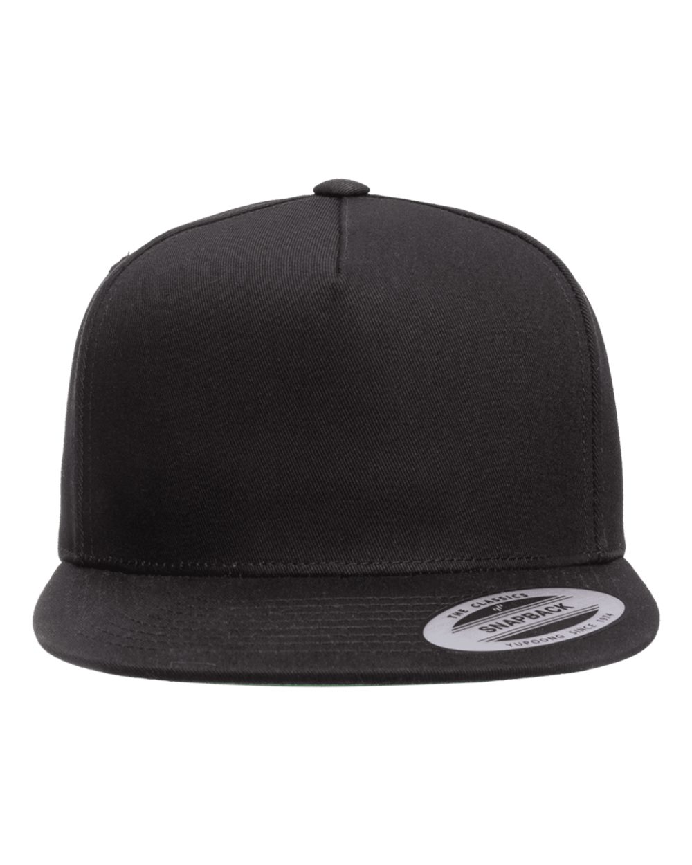 YP Classics Five-Panel Cotton Twill Snapback Cap - 6007 Black