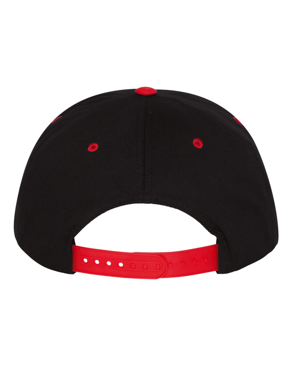 YP Classics Five-Panel Cotton Twill Snapback Cap - 6007 Black- Red