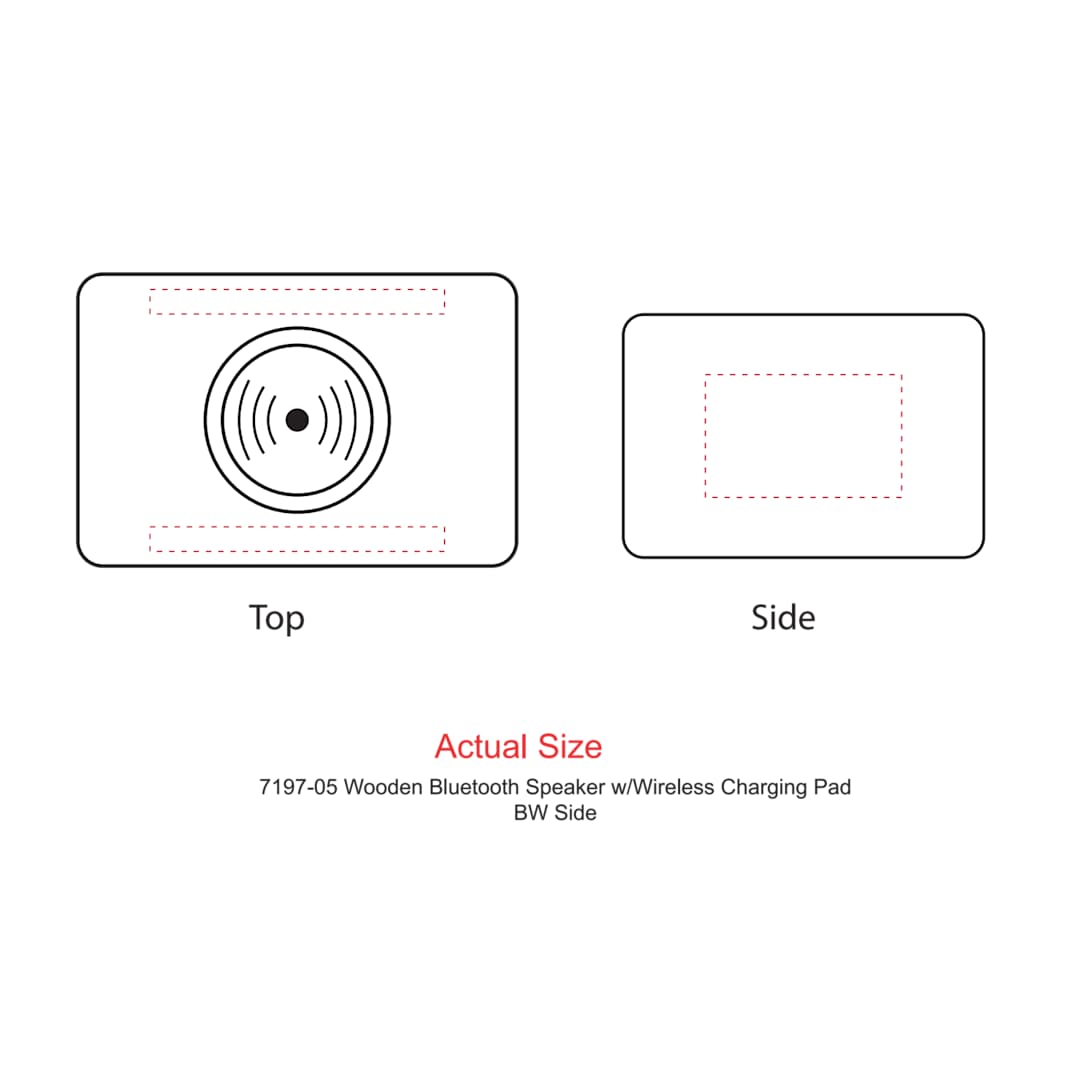Wood Bluetooth Speaker with Wireless Charging Pad - 7197-05 Brown