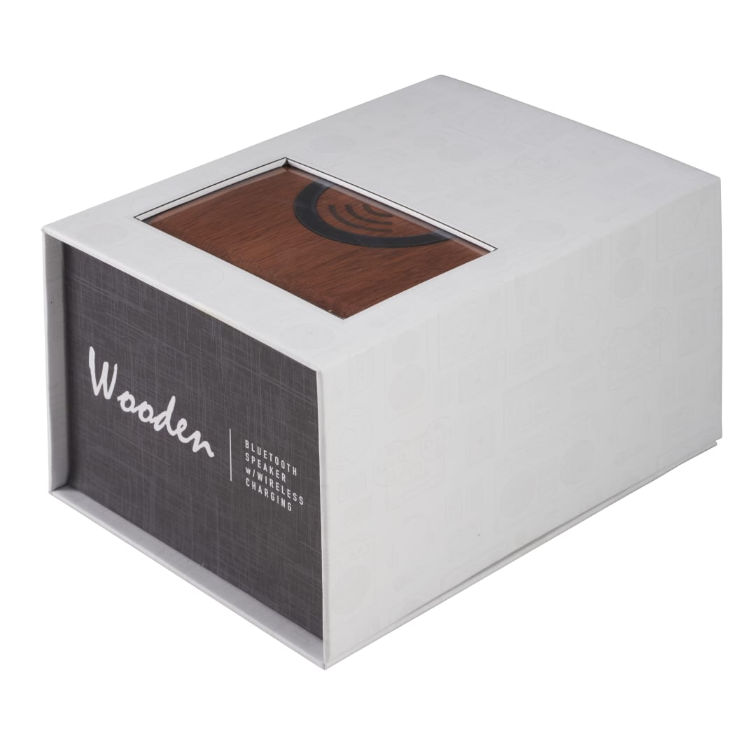 Wood Bluetooth Speaker with Wireless Charging Pad - 7197-05 Brown