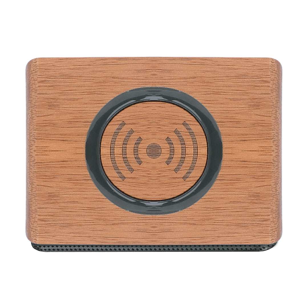 Wood Bluetooth Speaker with Wireless Charging Pad - 7197-05 Brown