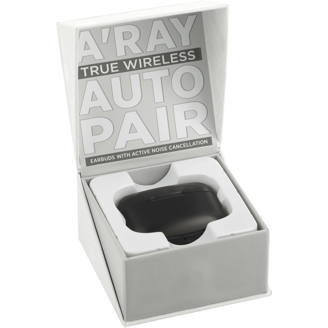 A'Ray True Wireless Auto Pair Earbuds with ANC. - 7197-42 Black