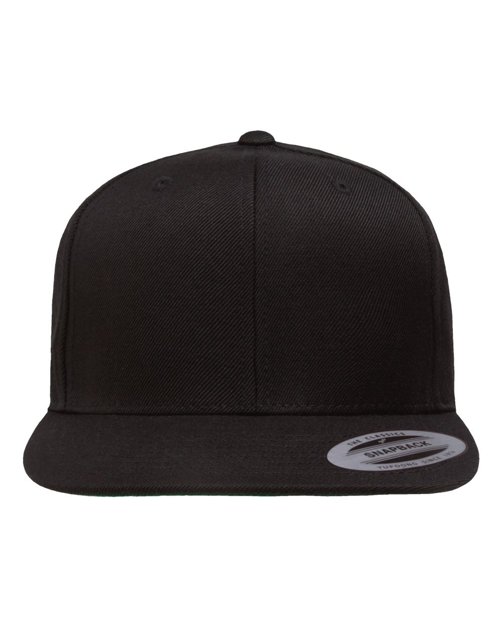 YP Classics Premium Flat Bill Snapback Cap - 6089M Black
