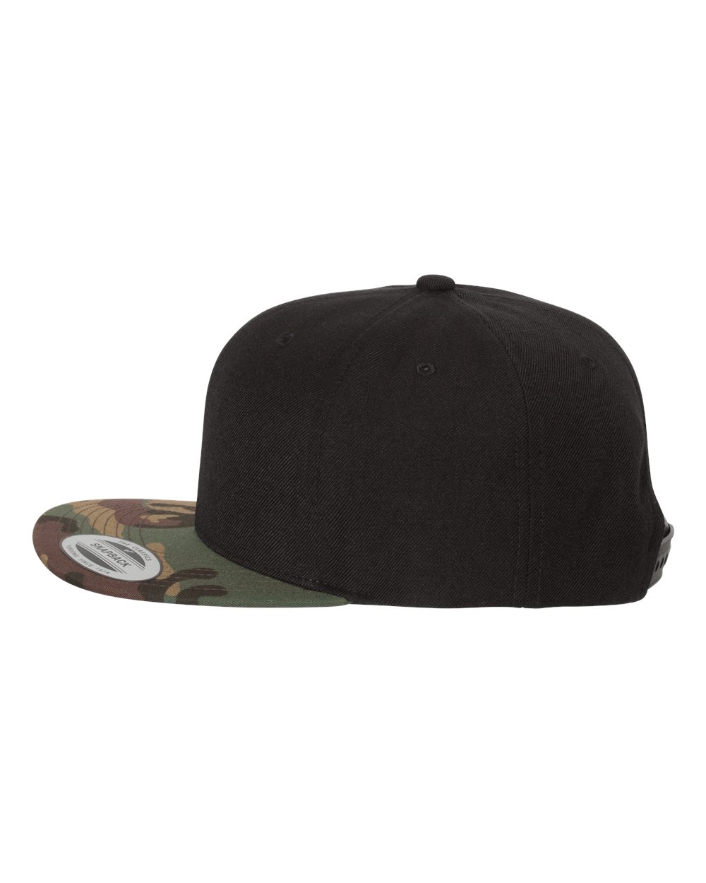 YP Classics Premium Flat Bill Snapback Cap - 6089M Black- Camo