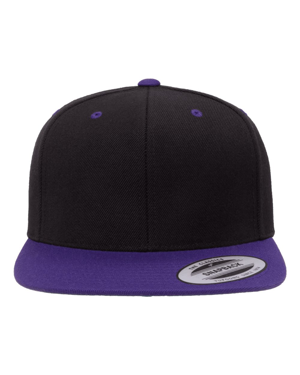 YP Classics Premium Flat Bill Snapback Cap - 6089M Black- Purple