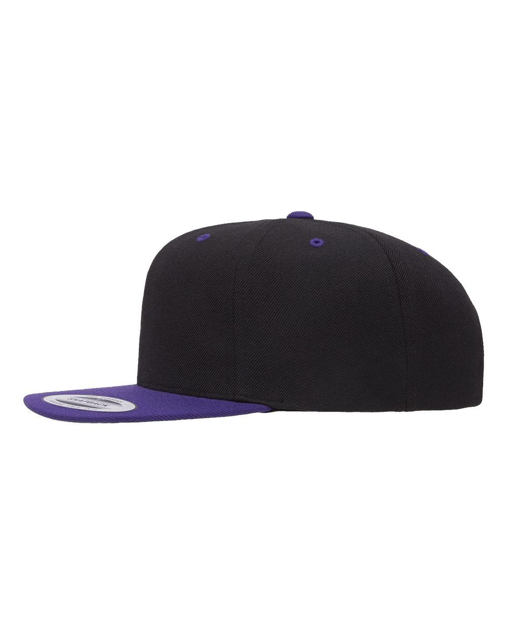 YP Classics Premium Flat Bill Snapback Cap - 6089M Black- Purple