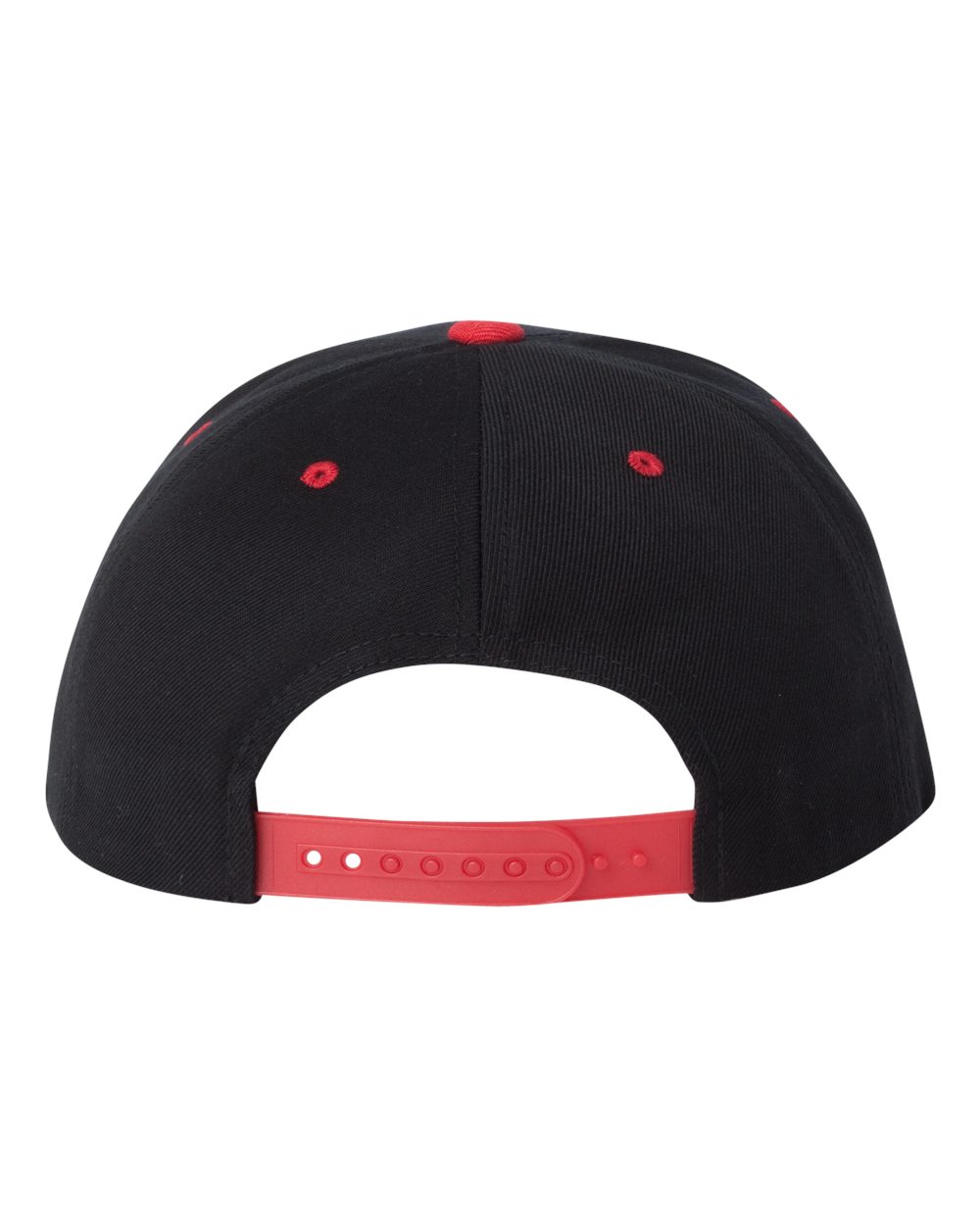 YP Classics Premium Flat Bill Snapback Cap - 6089M Black- Red