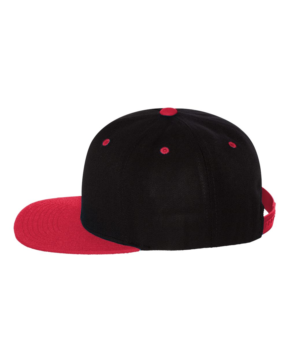 YP Classics Premium Flat Bill Snapback Cap - 6089M Black- Red