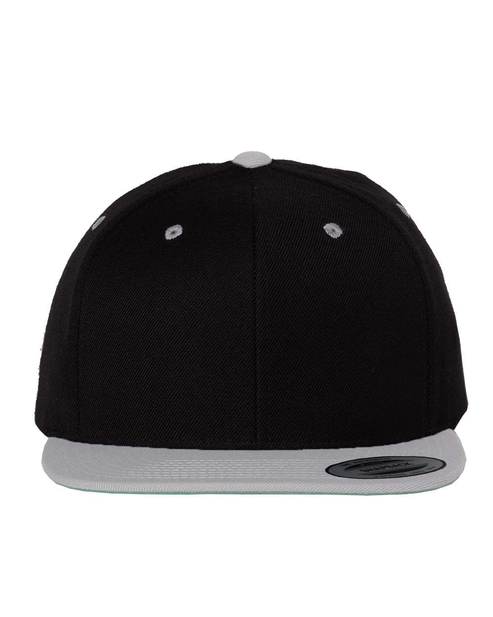 YP Classics Premium Flat Bill Snapback Cap - 6089M Black- Silver