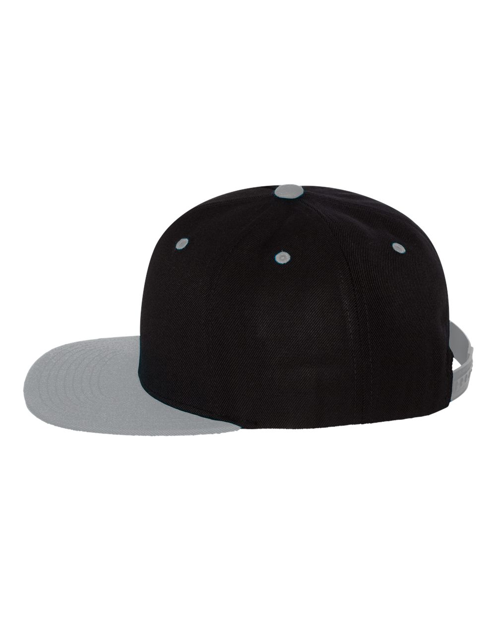 YP Classics Premium Flat Bill Snapback Cap - 6089M Black- Silver