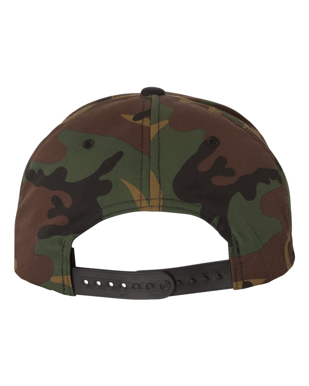 YP Classics Premium Flat Bill Snapback Cap - 6089M Camo- Black