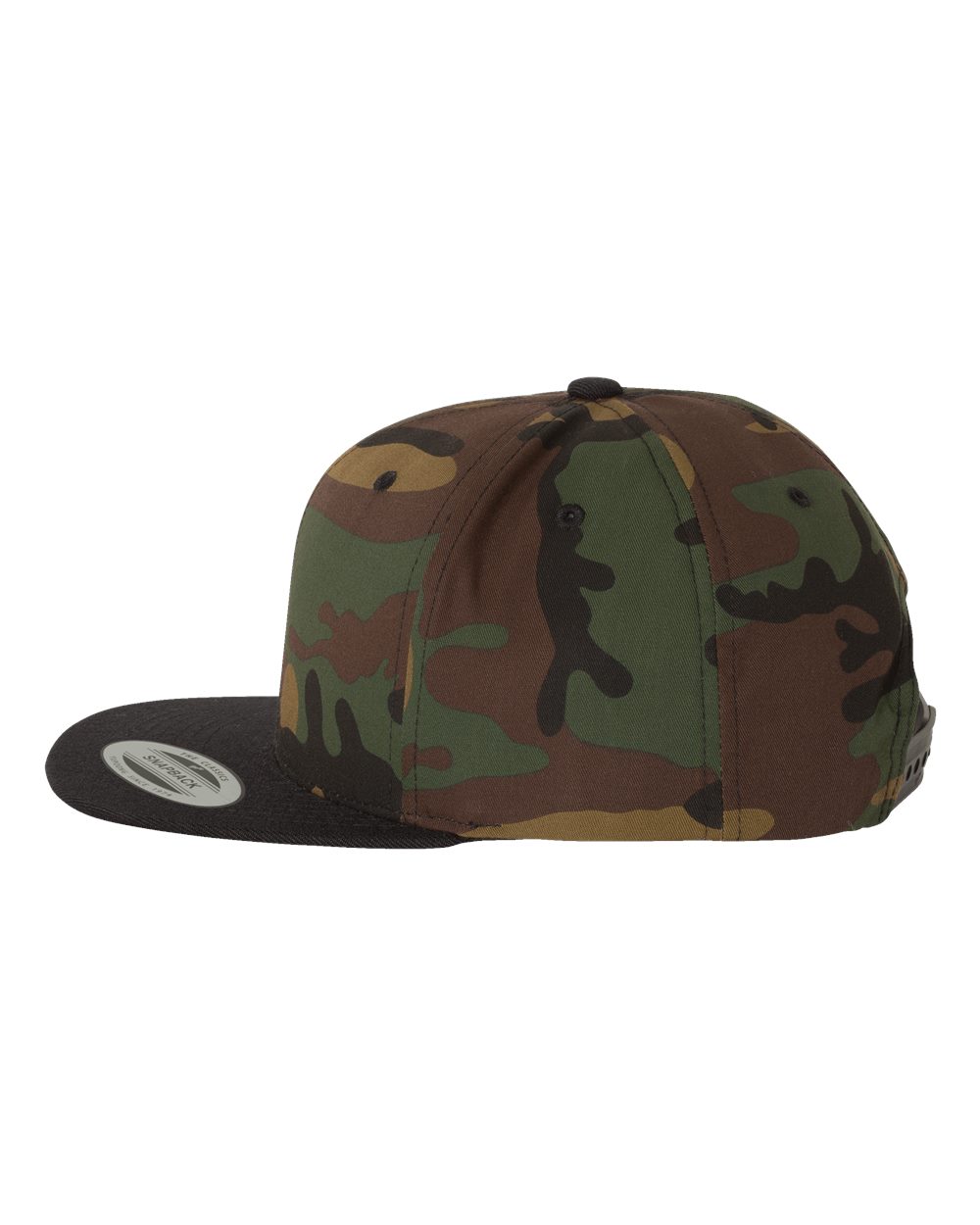 YP Classics Premium Flat Bill Snapback Cap - 6089M Camo- Black
