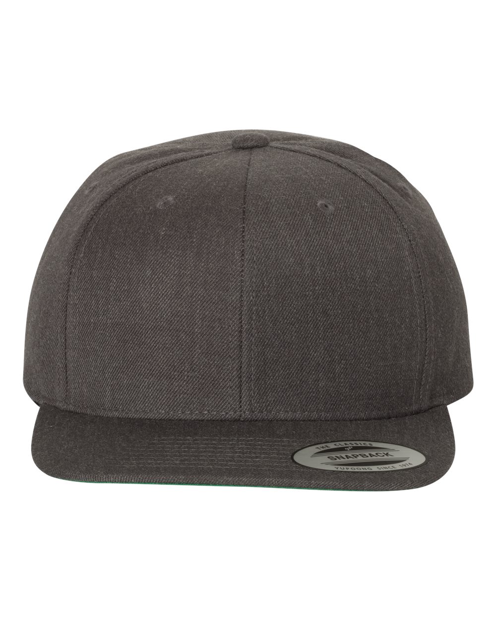 YP Classics Premium Flat Bill Snapback Cap - 6089M Dark Heather