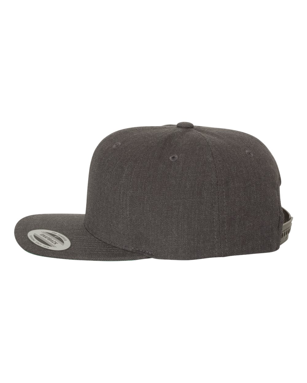 YP Classics Premium Flat Bill Snapback Cap - 6089M Dark Heather