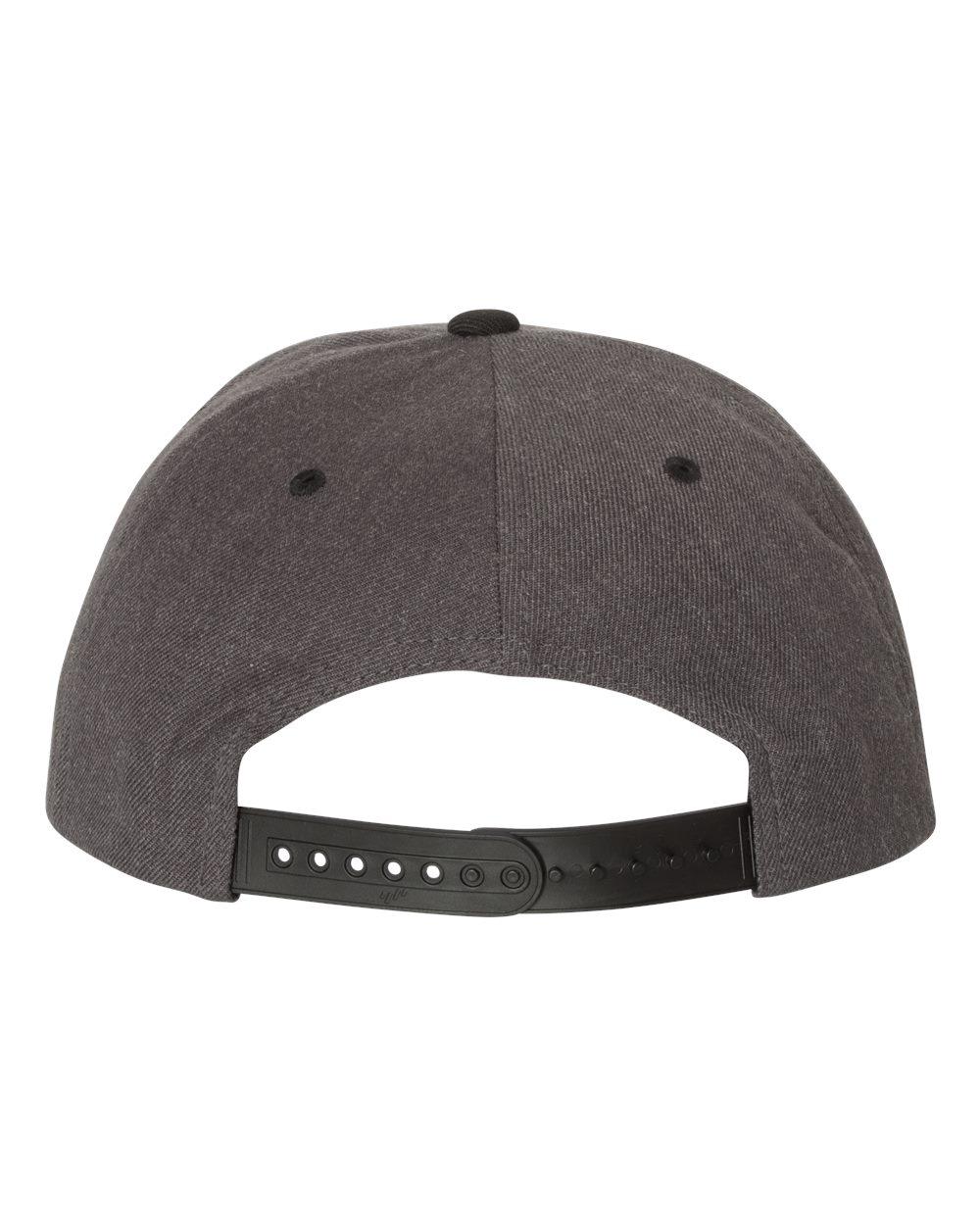 YP Classics Premium Flat Bill Snapback Cap - 6089M Dark Heather- Black