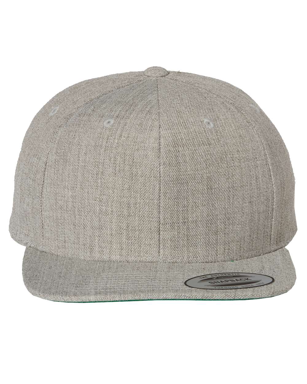 YP Classics Premium Flat Bill Snapback Cap - 6089M Heather Grey