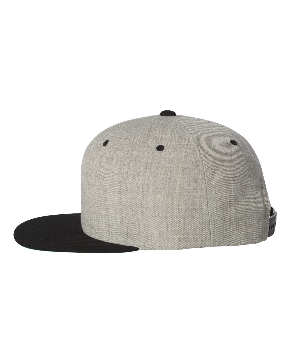 YP Classics Premium Flat Bill Snapback Cap - 6089M Heather- Black
