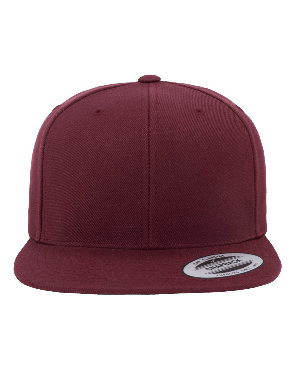 YP Classics Premium Flat Bill Snapback Cap - 6089M Maroon