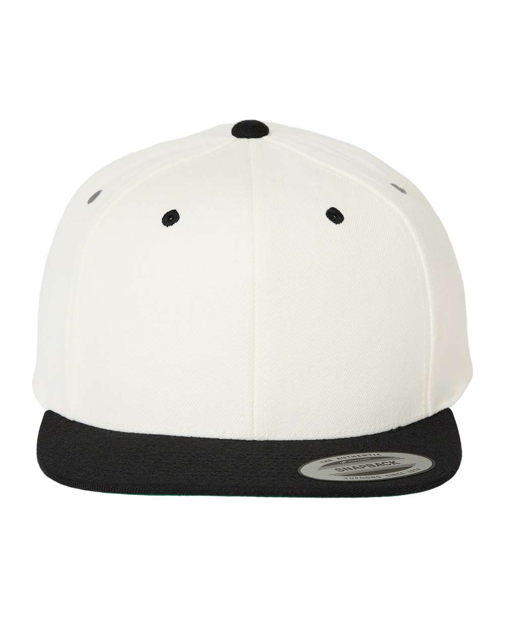 YP Classics Premium Flat Bill Snapback Cap - 6089M Natural- Black