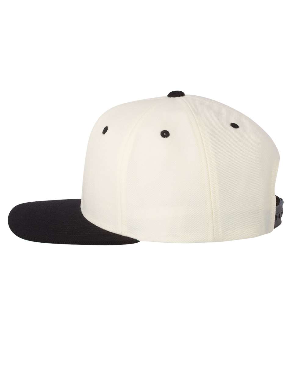 YP Classics Premium Flat Bill Snapback Cap - 6089M Natural- Black