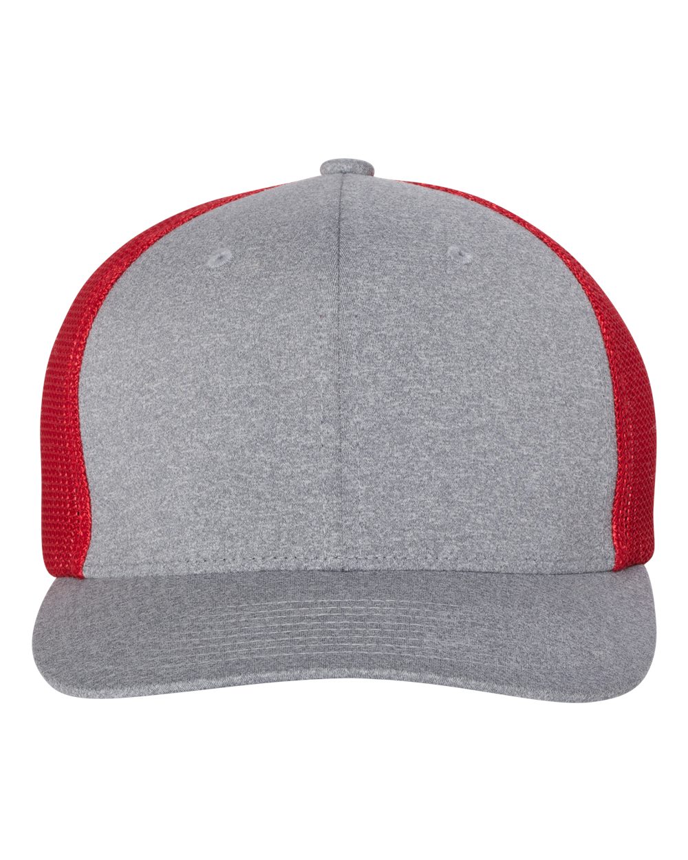 Flexfit Mélange Trucker Cap - 6311 Heather Grey- Red
