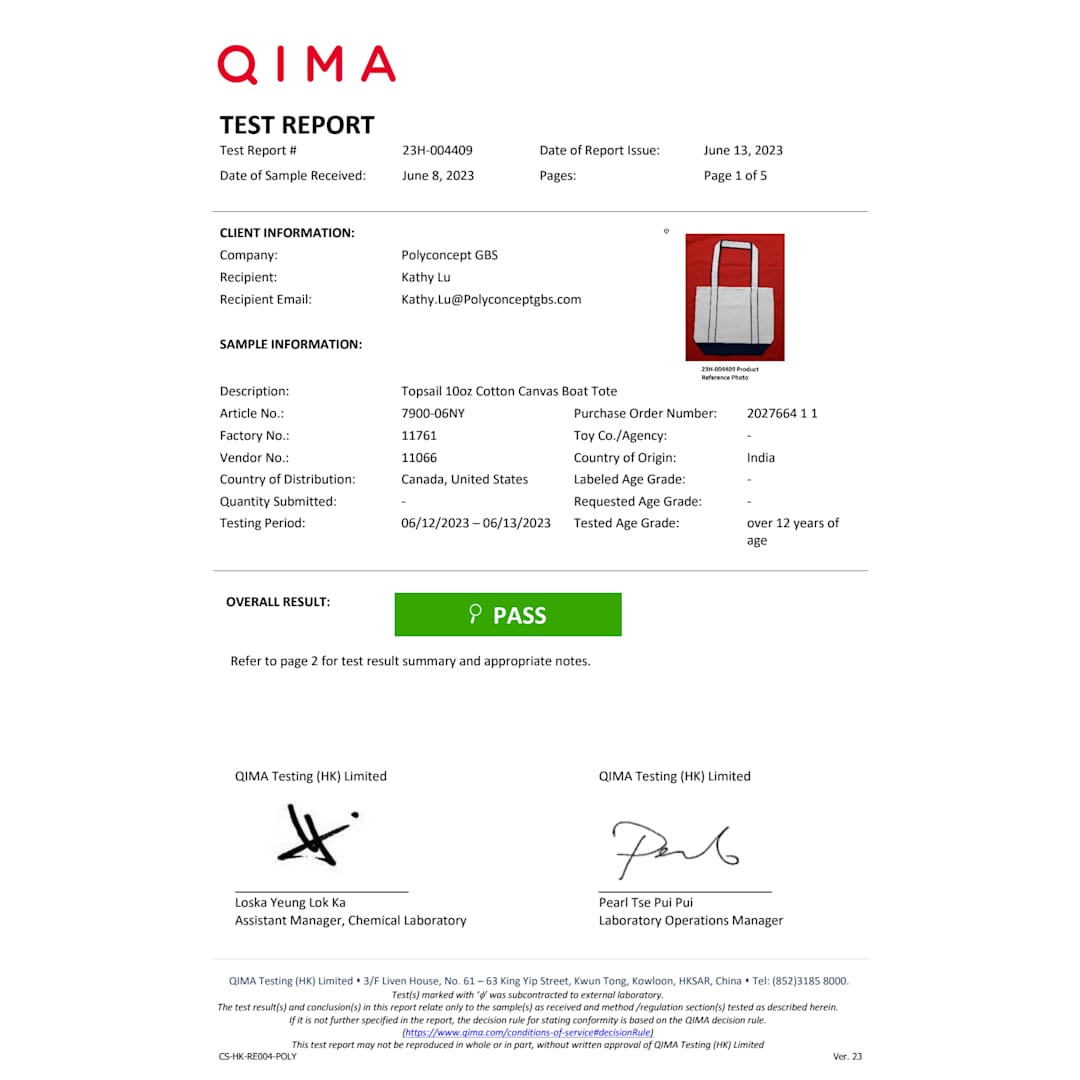 Topsail 10oz Cotton Canvas Tote - 7900-06 Blue